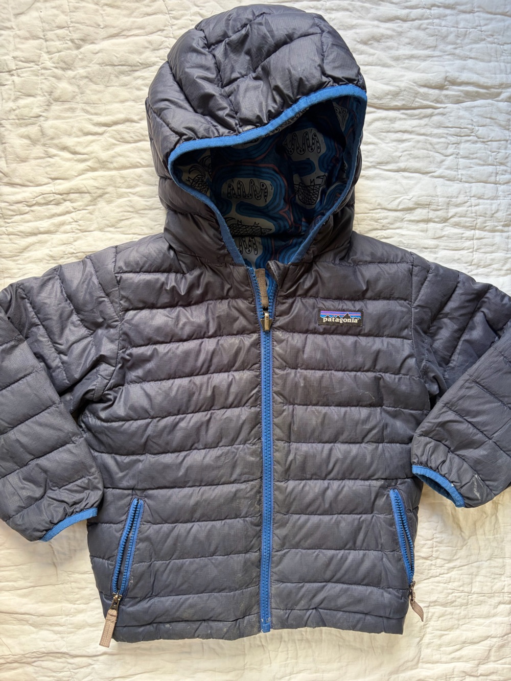 Patagonia Reversible Puffer Jacket in Navy with Blue Trim